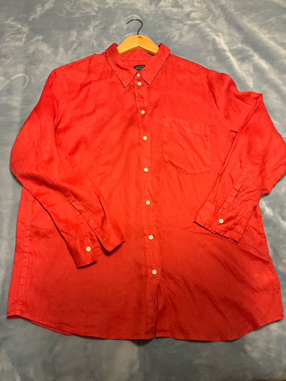 Gap Linen Relaxed fit  Coral Long-Sleeve Button-Up Shirt